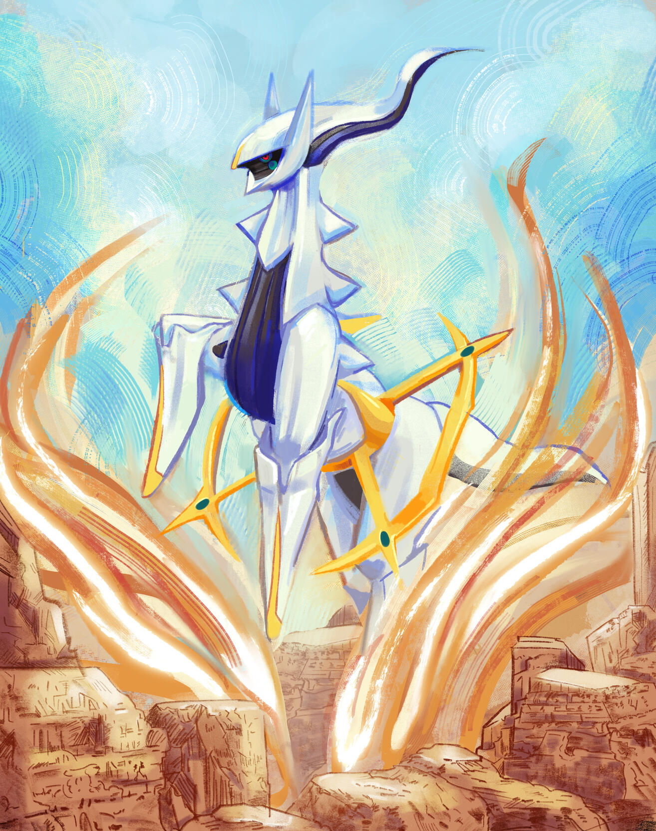 inspired by Gamefreak's "Pokemon", Procreate, 2024, featured in Guzu Gallery's "Gotta Catch 'Em All!" art show